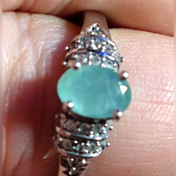 Sterling Silver 925 (RARE) Grandiderite Ring with Pavé Accents sz7 - Picture 2 of 3